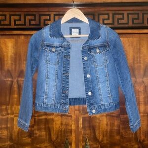 Mudd Girls Blue Denim Jean Jacket Size 14 Kids Fall Winter Y2K Classic Stret